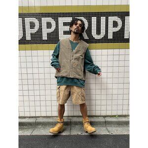 Carhartt Vintage Canvas Y2K Sherpa Lined Vest Gorpcore Hunting Camping Outdoors